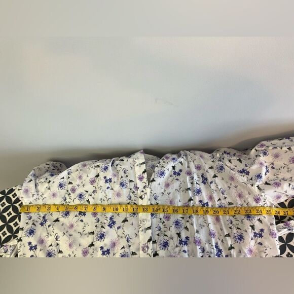 The Kooples Floral Mini Silke Blend Dress in White/Purple Peony NWT Size 3= US 8 - Picture 11 of 16